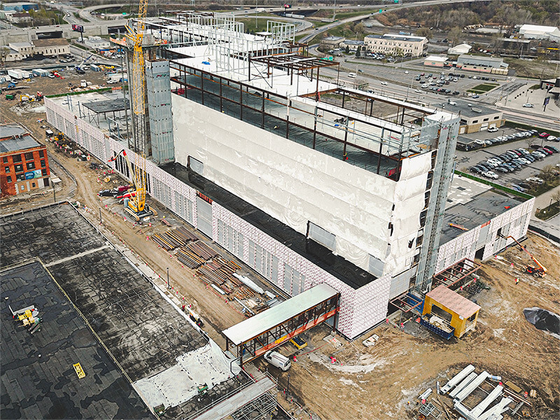 Structural steel-frame of the Mohawk Valley new hospital in Utaca, New York