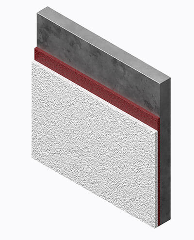 Render of intumescent paint applied on steel