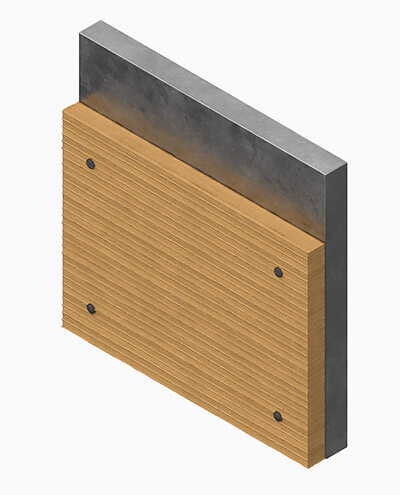 Render of board fireproofing