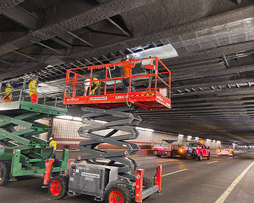 Spray Applied Fireproofing in a Tunnel